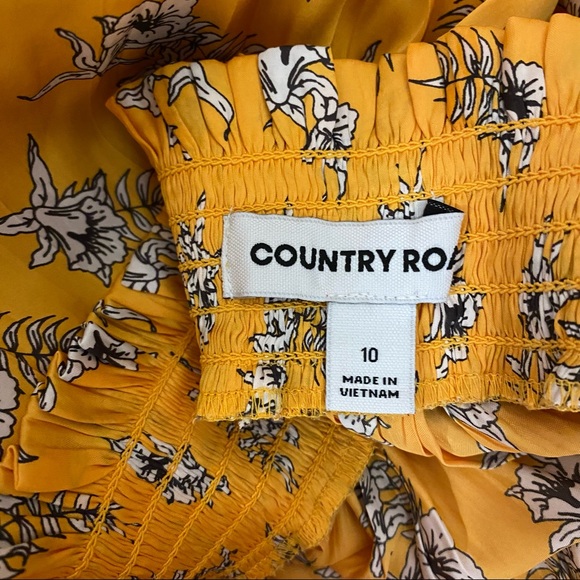 ❌SOLD❌ Country Road Midi Floral Ditsy Skirt Yellow Asymmetric Pleats Summer - Picture 6 of 9
